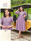 Kanak By Aanchi Roman Silk Flair Embroidery Kurti Wholesalers In Delhi
